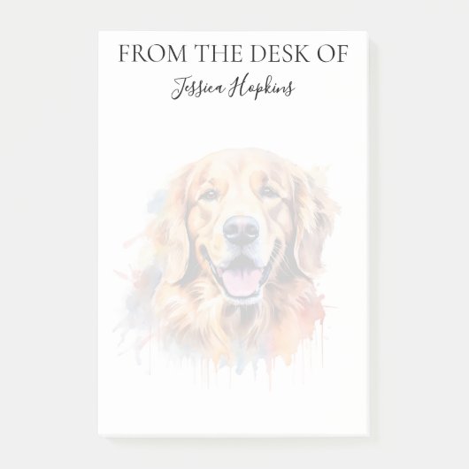 Golden Retriever Lover Monogrammed Dog Post-it Klebezettel (Vorderseite)