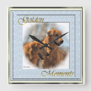 Golden Retriever Lovers Kunst und Kultur Quadratische Wanduhr