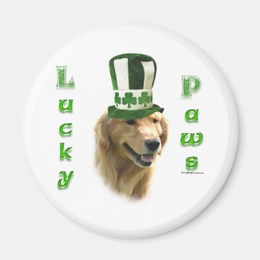 Golden Retriever Lucky Paws Magnet (Vorne)