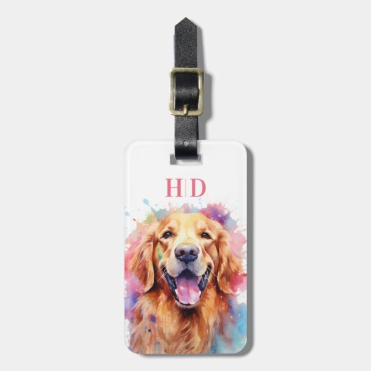 Golden Retriever Luggage Tag Gepäckanhänger (Vorderseite vertikal)