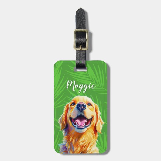Golden Retriever Luggage Tag Gepäckanhänger (Vorderseite vertikal)