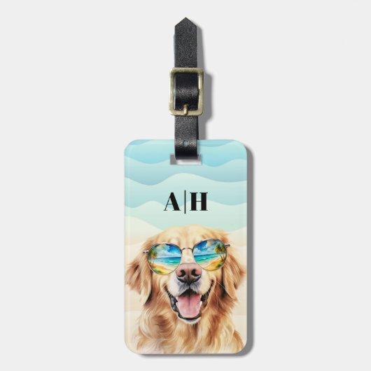 Golden Retriever Luggage Tag Gepäckanhänger (Vorderseite vertikal)