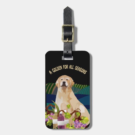 Golden Retriever Luggage Tag Gepäckanhänger (Vorderseite vertikal)