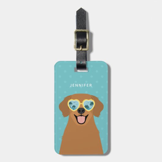 Golden Retriever Luggage Tags Gepäckanhänger (Vorderseite vertikal)