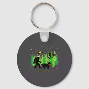 Golden Retriever Lustig Bigfoot Weihnachten Alien  Schlüsselanhänger