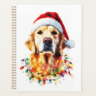 Golden Retriever Lustiger Hund Weihnachten Santa H Planer