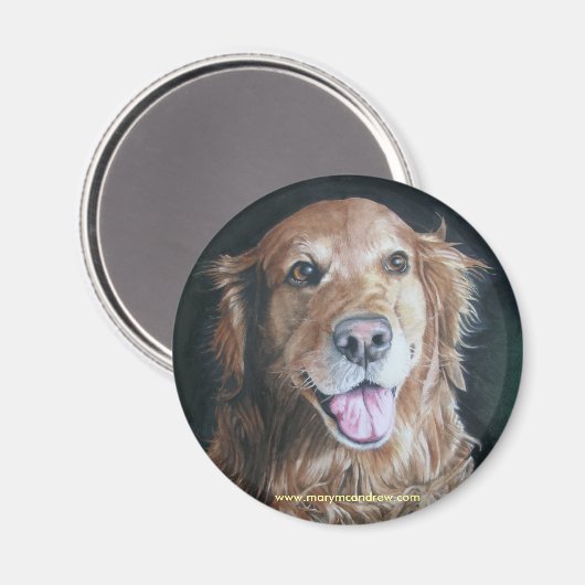 Golden Retriever Magnet (Vorderseite/Rückseite)