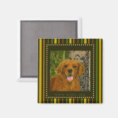 Golden Retriever Magnet AZGRC gestreift (Vorderseite/Rückseite)