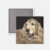 Golden Retriever Magnet - "Bär" (Vorderseite/Rückseite)