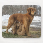 Golden retriever Maia und Welpen Mousepad (Vorne)