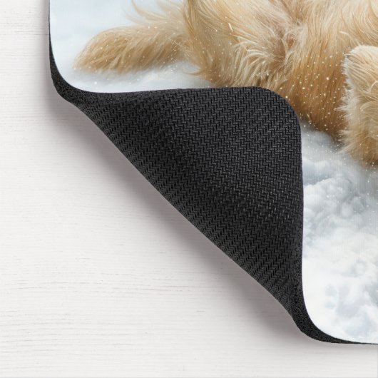 Golden Retriever Making a Snow Angel Mousepad (Ecke)