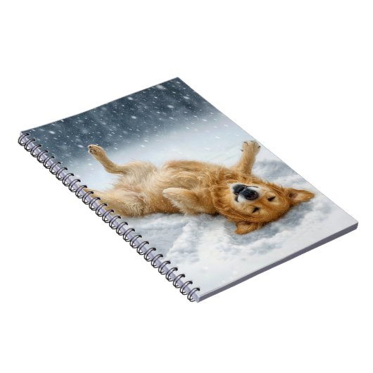 Golden Retriever Making a Snow Angel Notizblock (Rechte Seite)