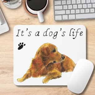 Golden Retriever Malerei Hunde Leben Lustiger Slog Mousepad