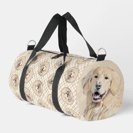 Golden Retriever Malerei Niedlich Original Hunde K Duffle Bag (Linke Seite)