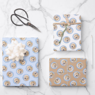 Golden Retriever Malerei Niedlich Original Hunde K Geschenkpapier Set