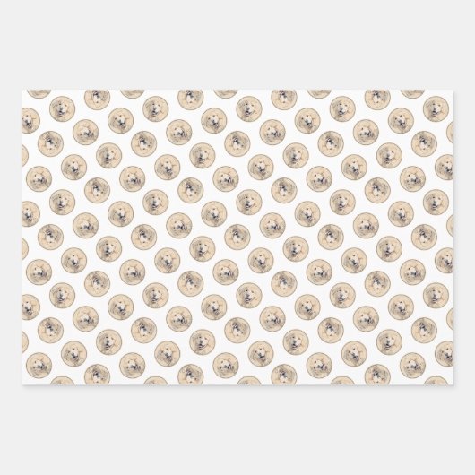 Golden Retriever Malerei Niedlich Original Hunde K Geschenkpapier Set (Vorderseite 2)