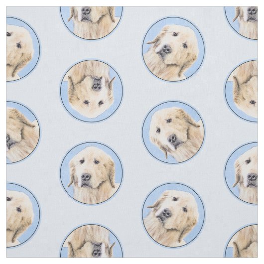 Golden Retriever Malerei Niedlich Original Hunde K Stoff (Muster)