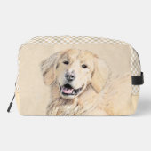 Golden Retriever Malerei Niedlich Original Hunde K Waschbeutel (Rückseite)