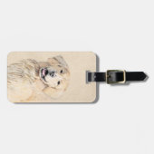 Golden Retriever Malerei - Niedliche Original Hund Gepäckanhänger (Vorderseite horizontal)