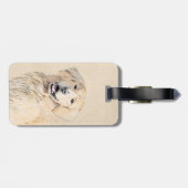 Golden Retriever Malerei - Niedliche Original Hund Gepäckanhänger (Rückseite horizontal)