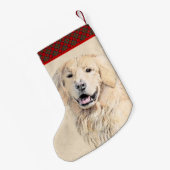 Golden Retriever Malerei - Niedliche Original Hund Kleiner Weihnachtsstrumpf (Rückseite (Hängend))