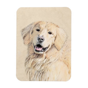 Golden Retriever Malerei - Niedliche Original Hund Magnet