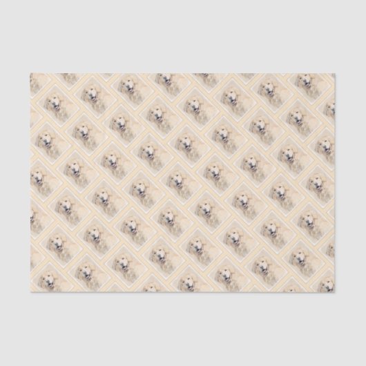 Golden Retriever Malerei - Niedliche Original Hund Seidenpapier (Vorderseite)