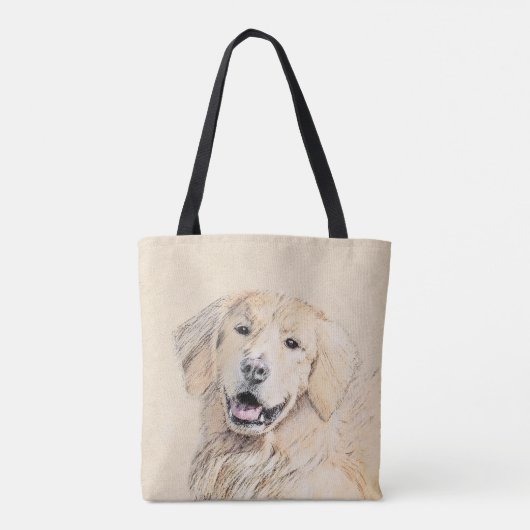 Golden Retriever Malerei - Niedliche Original Hund Tasche (Rückseite)