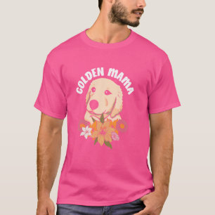 Golden Retriever Mama Blume Floral Bouquet Girl T-Shirt