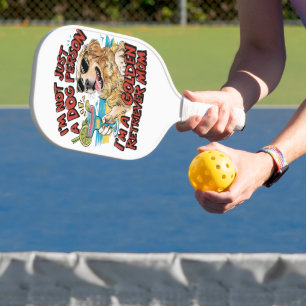 Golden Retriever Mama Cartoon Pickleball Schläger