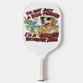 Golden Retriever Mama Cartoon Pickleball Schläger (Rückseite)