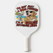 Golden Retriever Mama Cartoon Pickleball Schläger (Vorderseite)