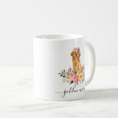 Golden Retriever Mama Floral Kaffeetasse (VorderseiteRechts)