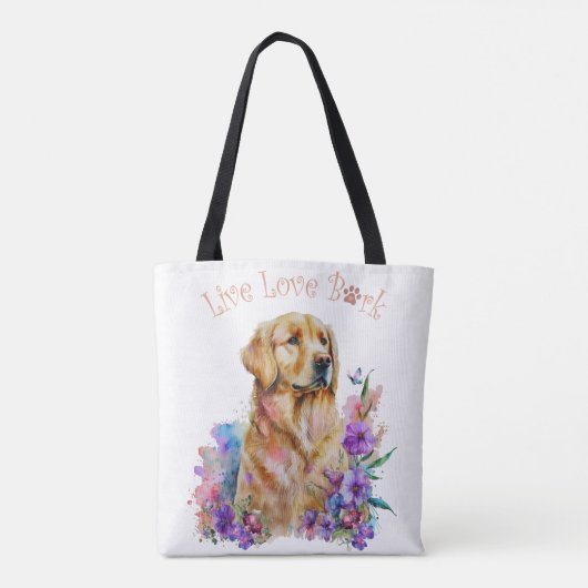 Golden Retriever Mama Floral Tasche (Rückseite)