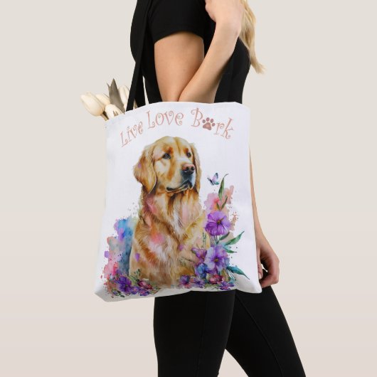 Golden Retriever Mama Floral Tasche (Von Nahem)