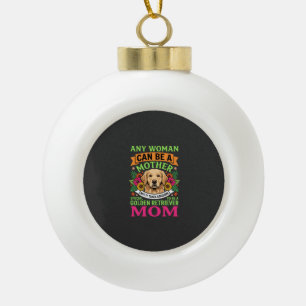 Golden-Retriever-Mama Floraler Hundeliebhaber Keramik Kugel-Ornament