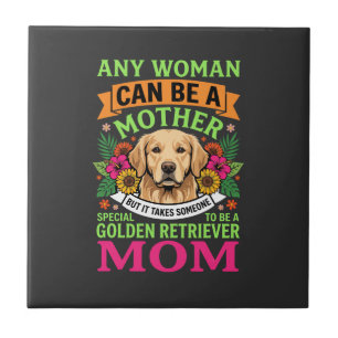 Golden-Retriever-Mama Florales Hundeliebhaber Fliese