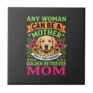 Golden-Retriever-Mama Florales Hundeliebhaber Fliese