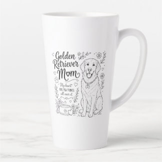 Golden Retriever Mama Hund Liebhaber Linienkunst Milchtasse