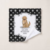 Golden Retriever Mama - Hunde Mama Badhandtuch Set (Waschlappen)