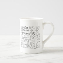 Golden Retriever Mama Hundeliebhaber Linienkunst
