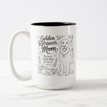 Golden Retriever Mama Hundeliebhaber Linienkunst
