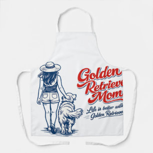 Golden Retriever Mama Küchenschürze - Retro Hundel Schürze