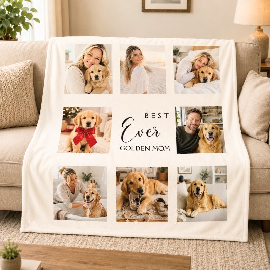 Golden Retriever Mama Mutter Creme Foto Collage Fleecedecke