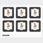 Golden Retriever Mama - Niedliche Hunde Mama Quadratischer Aufkleber (Blatt)