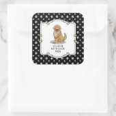 Golden Retriever Mama - Niedliche Hunde Mama Quadratischer Aufkleber (Tasche)