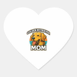 Golden Retriever Mama � Niedlicher Hundeschlittend Herz-Aufkleber