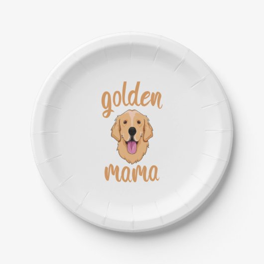 Golden Retriever Mama Pappteller (Vorderseite)