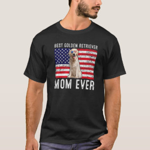 Golden Retriever Mama USA Amerikanische Flagge Hun T-Shirt
