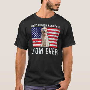 Golden Retriever Mama USA Amerikanische Flagge Hun T-Shirt